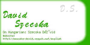 david szecska business card